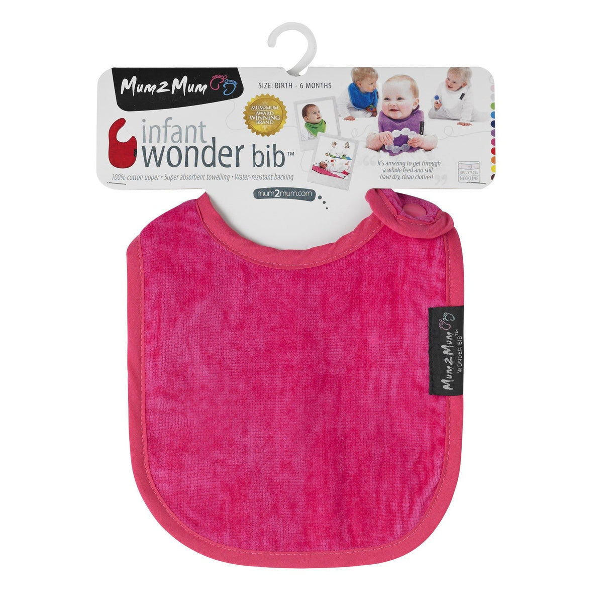 Mum 2 Mum Infant Wonder Bib - Cerise Pink