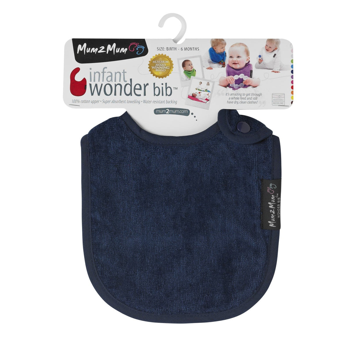 Mum 2 Mum Infant Wonder Bib - Navy Blue