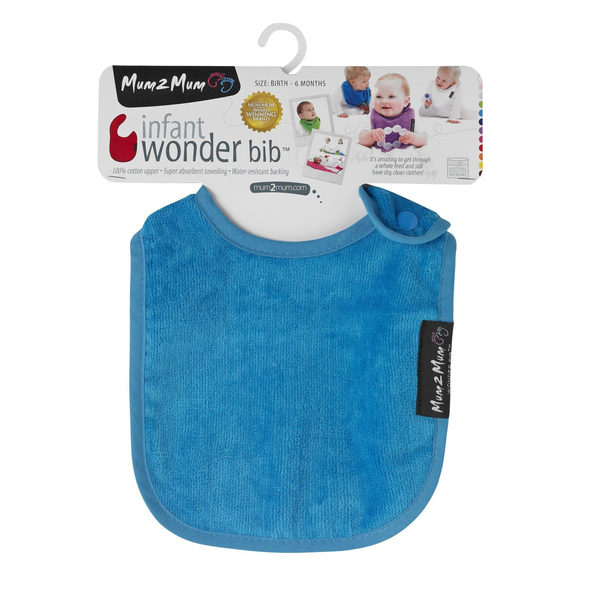 Mum 2 Mum Infant Wonder Bib - Teal Blue