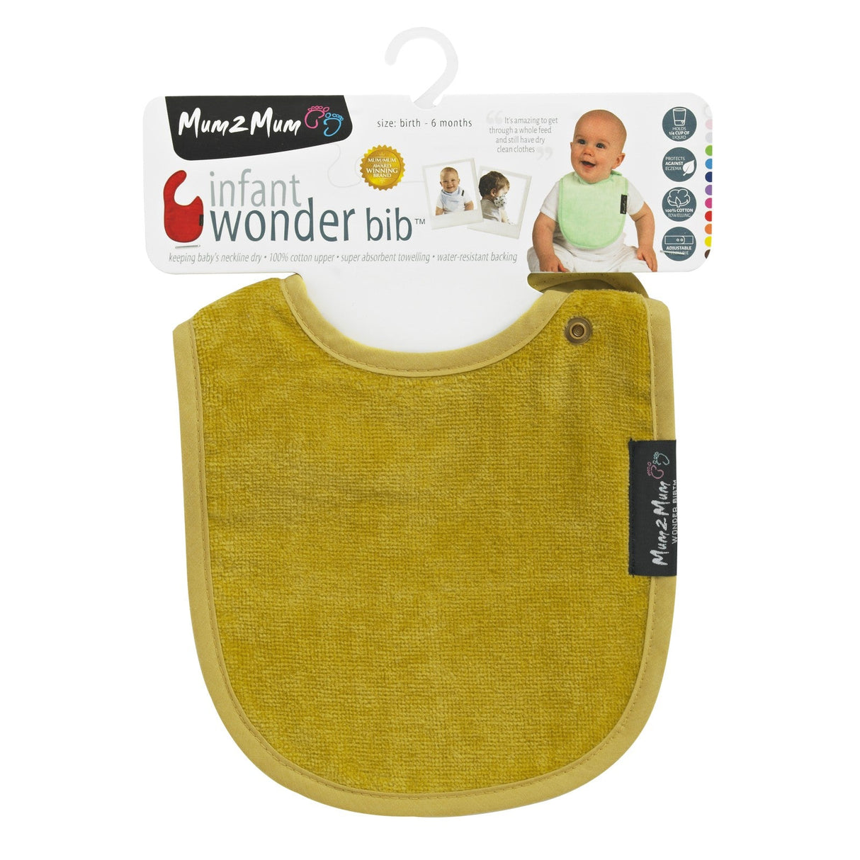 Mum 2 Mum Infant Wonder Bib - Mustard Yellow