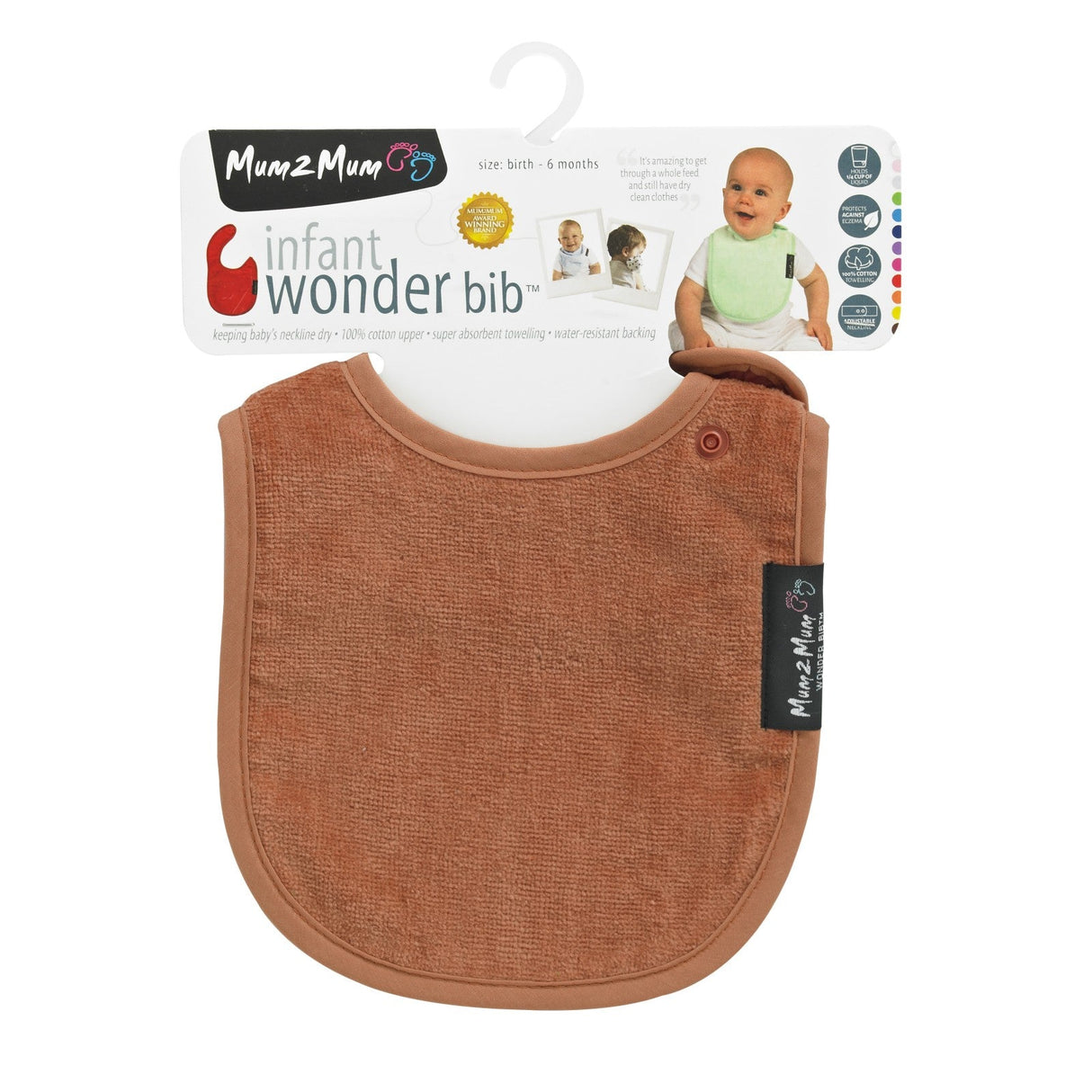 Mum 2 Mum Infant Wonder Bib - Rust