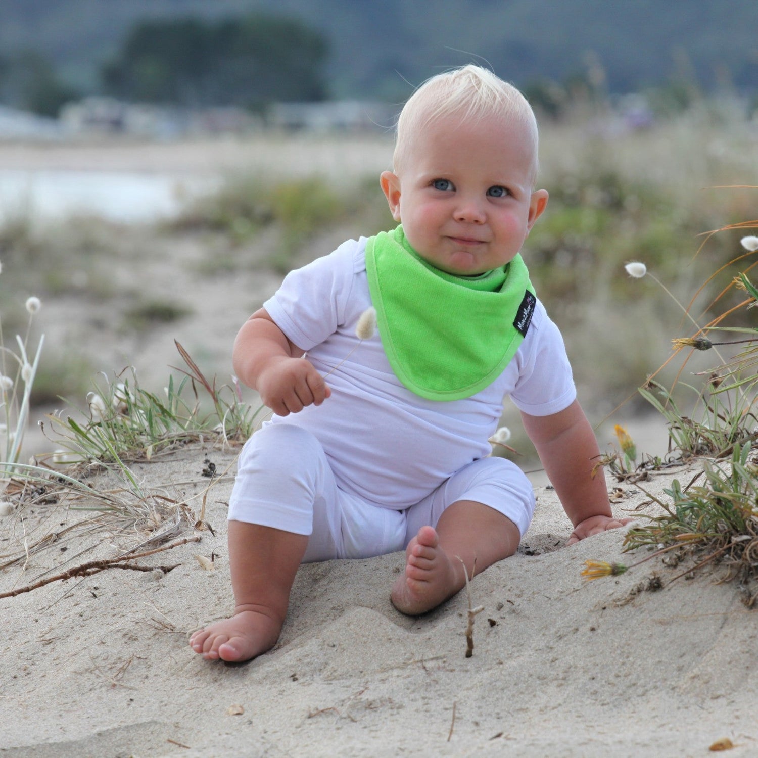 Mum 2 Mum Bandana Style Wonder Bib - Lime Green