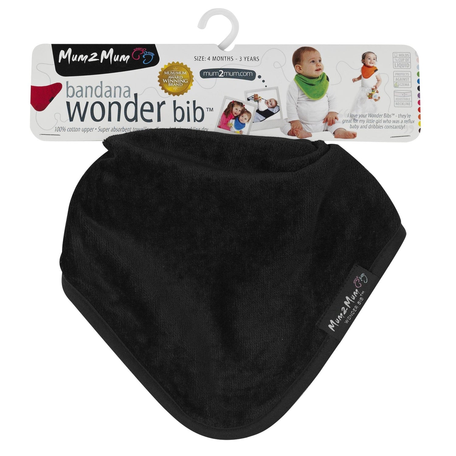Mum 2 Mum Bandana Style Wonder Bib - Black