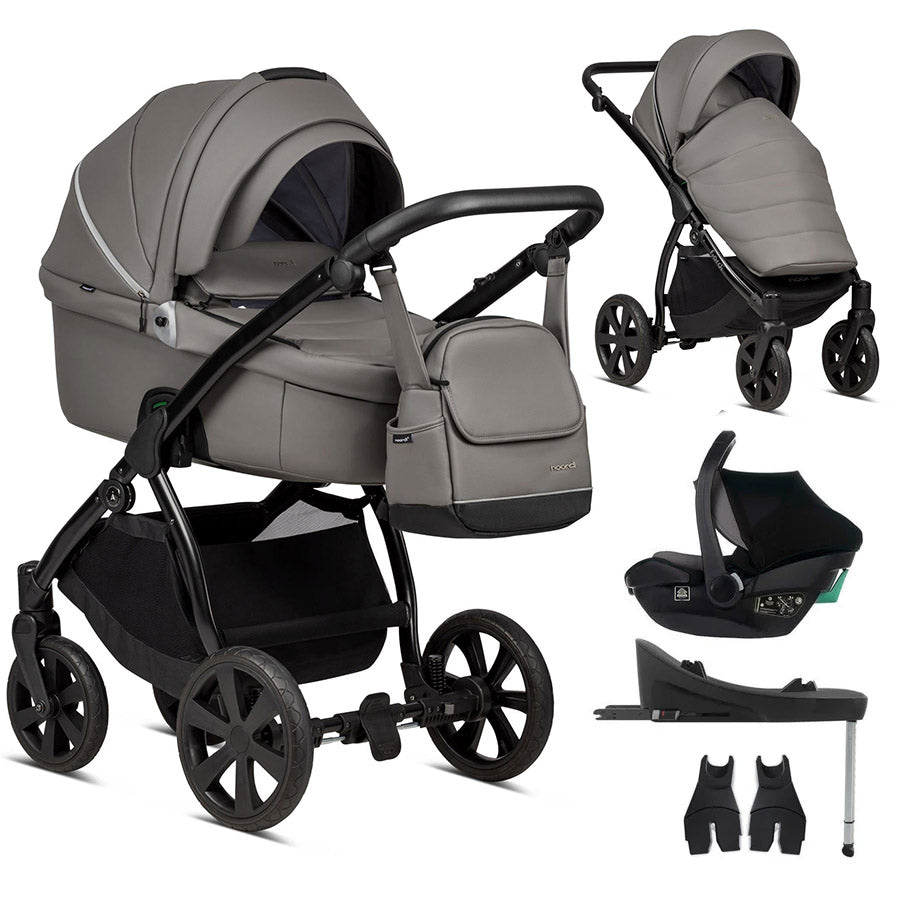 Noordi Fjordi V1 Leather 3-in-1 Travel System – Eco-Leather Pram with ThermoCot™ & i-Size Car Seat