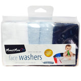 Mum 2 Mum Cotton Facewashers / Reusable Wipes - 6 Pack - BLUES