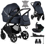 Noordi Fjordi V1 Leather 3-in-1 Travel System – Eco-Leather Pram with ThermoCot™ & i-Size Car Seat