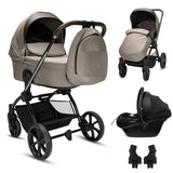 Noordi Sole V3 - 3in1 Travel System with ThermoCot Carrycot + Terra i-Size Car Seat, Arctic Mink