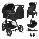 Noordi Sole V3 - 3in1 Travel System with ThermoCot Carrycot + Travel Carrier i-Size Car Seat, Slate Black