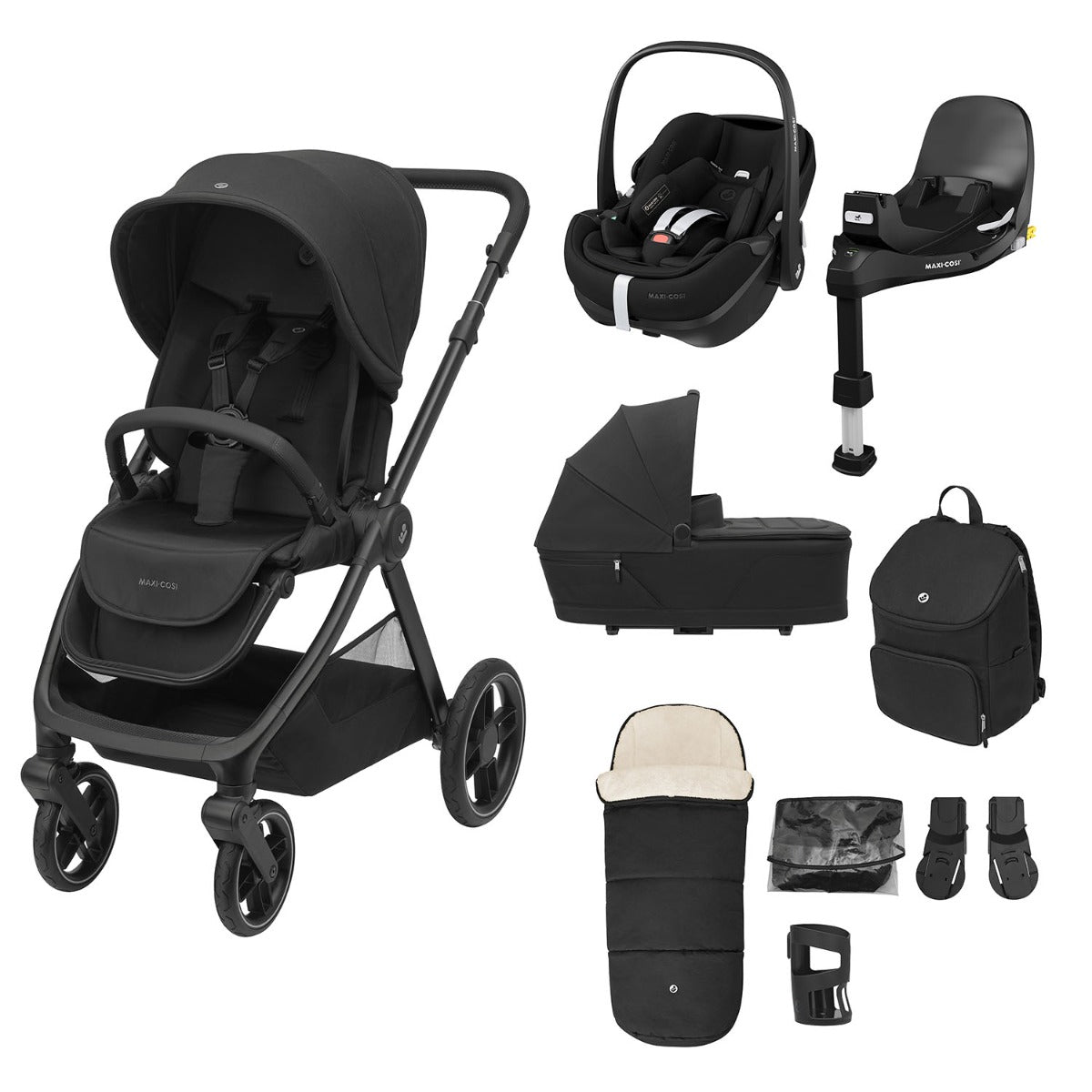 Maxi-Cosi Oxford Pebble Pro 2 Premium 9 Piece Bundle - Twillic Black