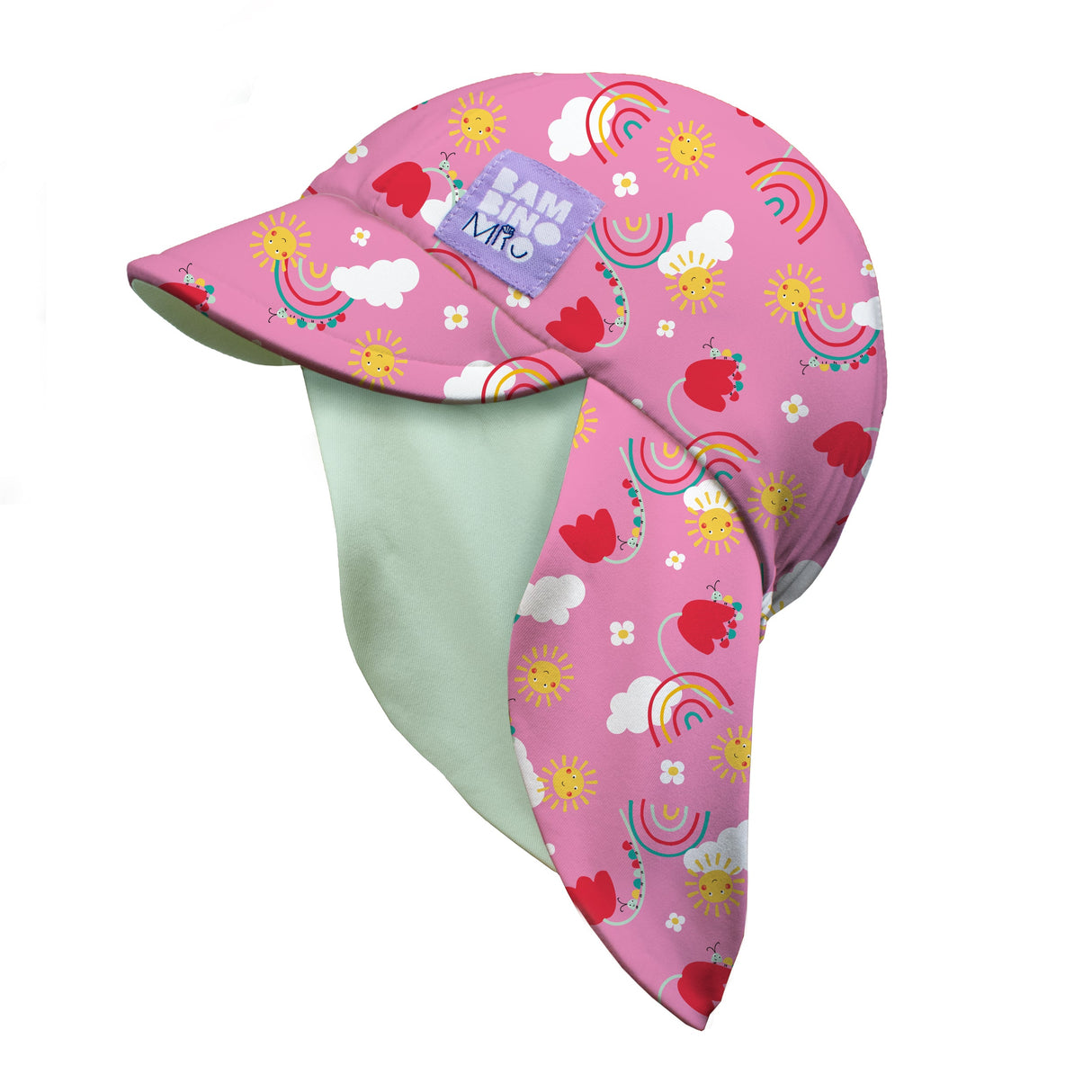 UPF 40+ Reversible Swim Hat for Babies and Toddlers in Happy Days