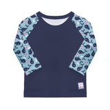 UPF 40+ Soft and Gentle Protective Swim Rash Vest in Blue Whale