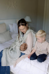 Gingham Sage Large Swaddle Muslin