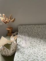 Willow Leaf Anti Roll Wedge Baby Changing Mat - Sage Green