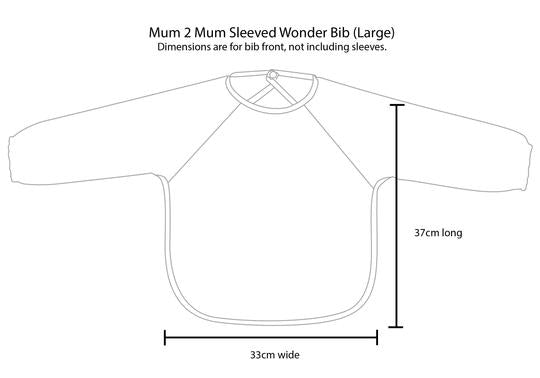 2 PACK - Mum 2 Mum Long Sleeved Wonder Bib LARGE 18m - 3 years - Grey & Navy