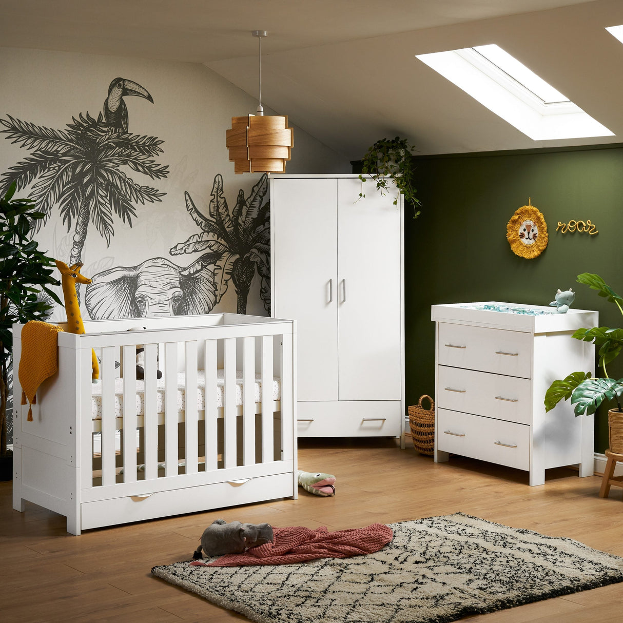 Obaby Nika Mini 3 Piece Room Set - White Wash