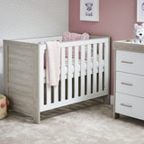Obaby Nika Mini Cot Bed - Grey Wash & White