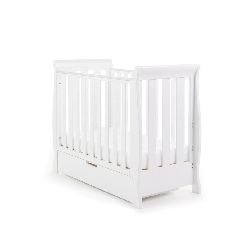 Obaby Stamford Space Saver Sleigh Cot & Cot Top Changer - White
