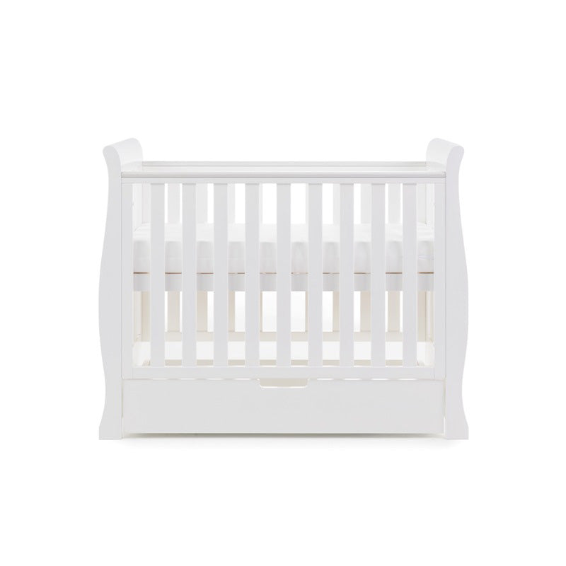 Obaby Stamford Space Saver Sleigh Cot & Cot Top Changer - White