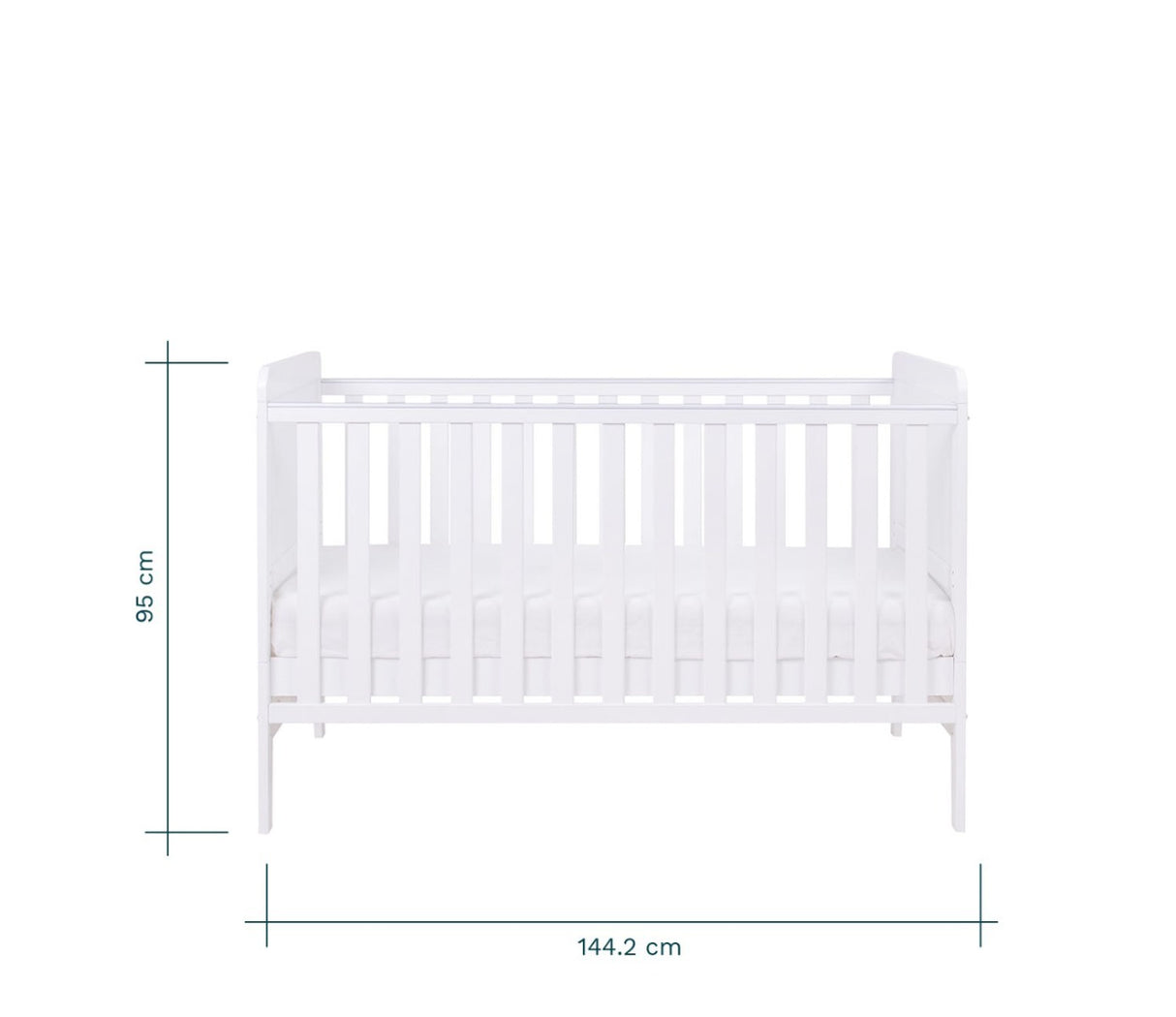 Tutti Bambini Rio Cot Bed with Cot Top Changer & Mattress - White