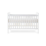 Obaby Grace Cot Bed, Cot Top Changer + Fibre Mattress - White