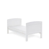 Obaby Grace Cot Bed, Cot Top Changer + Fibre Mattress - White