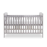 Obaby Grace Cot Bed, Cot Top Changer + Fibre Mattress - Warm Grey