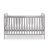 Obaby Grace Cot Bed, Cot Top Changer + Fibre Mattress - Warm Grey