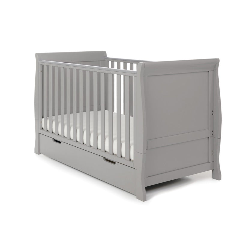 Obaby Stamford Classic Cot Bed + Cot Top Changer - Warm Grey