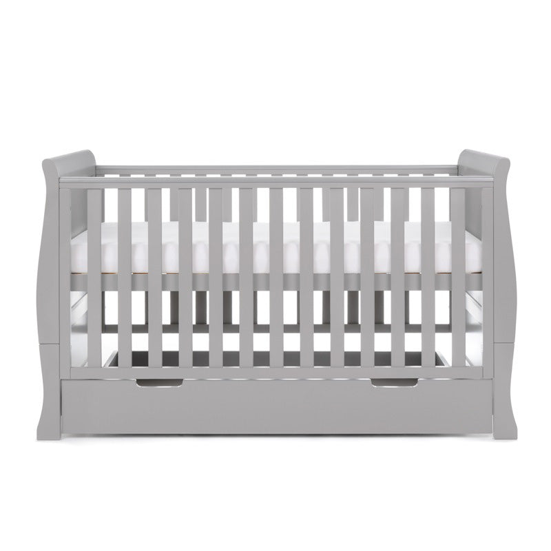 Obaby Stamford Classic Cot Bed + Cot Top Changer - Warm Grey