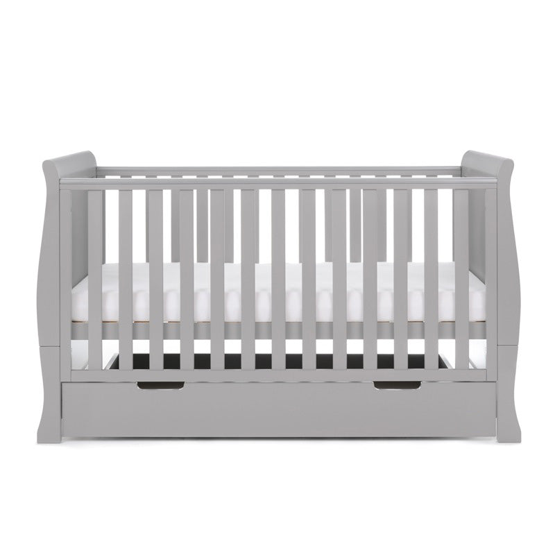 Obaby Stamford Classic Cot Bed + Cot Top Changer - Warm Grey