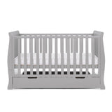 Obaby Stamford Classic Cot Bed + Cot Top Changer - Warm Grey