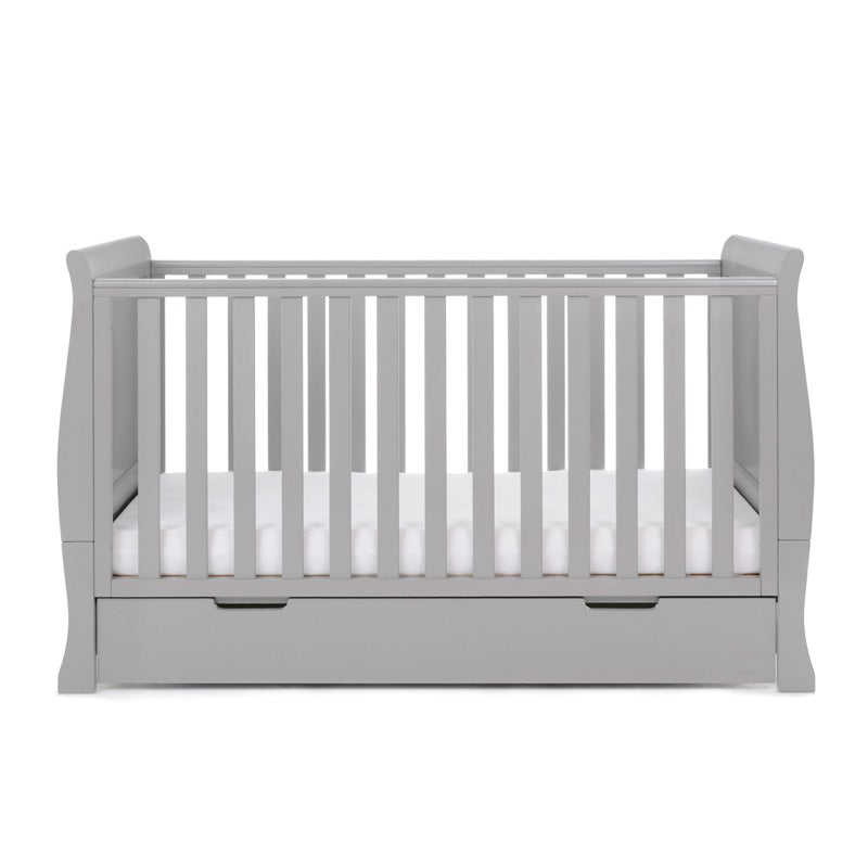 Obaby Stamford Classic Cot Bed + Cot Top Changer - Warm Grey