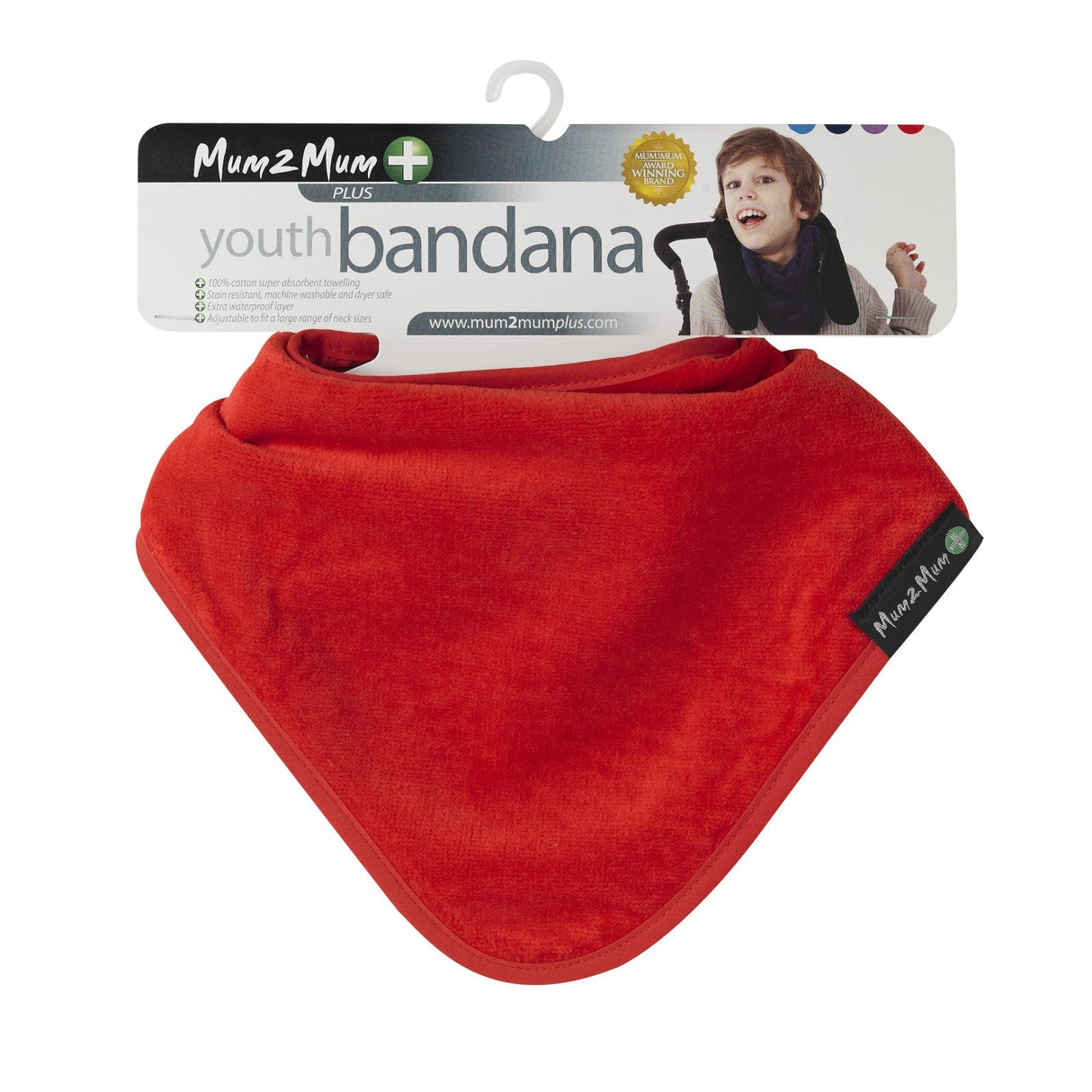 Mum 2 Mum PLUS Youth Disability Bib - Ages 5-15 years - Red