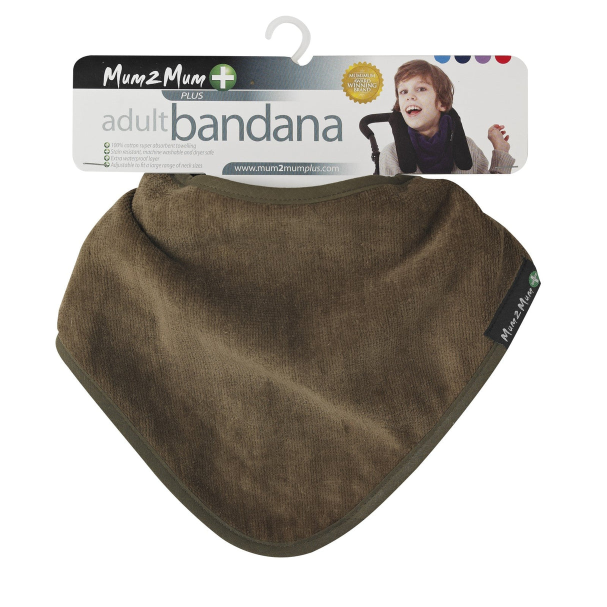 Mum 2 Mum PLUS Adult Disability Bib - Chocolate Brown