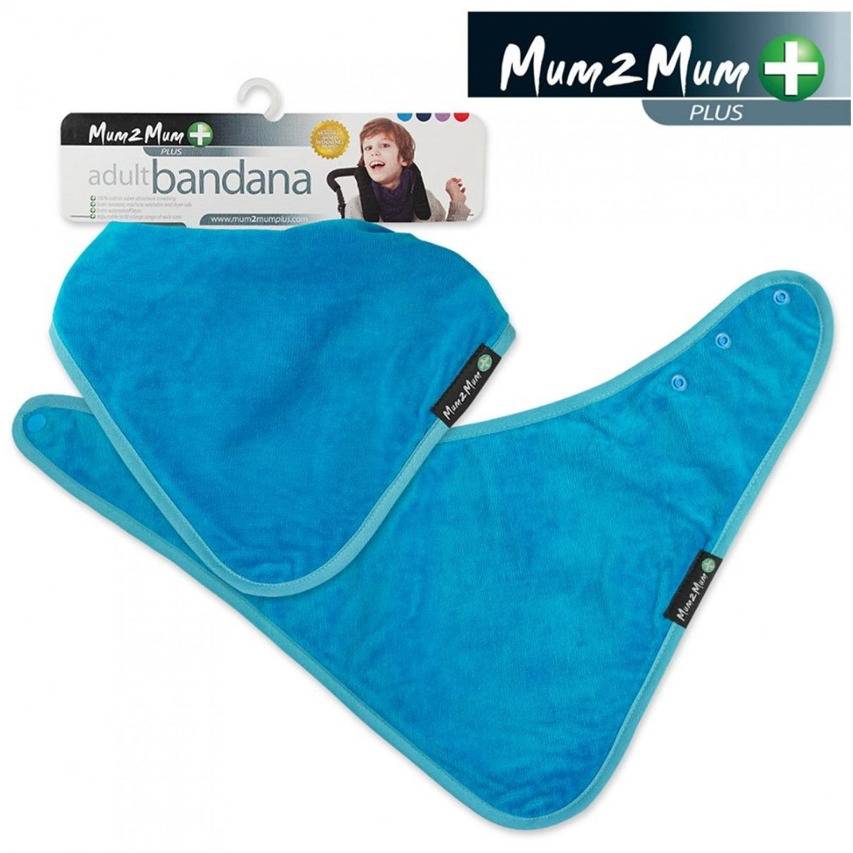 Mum 2 Mum PLUS Adult Disability Bib - Teal Blue