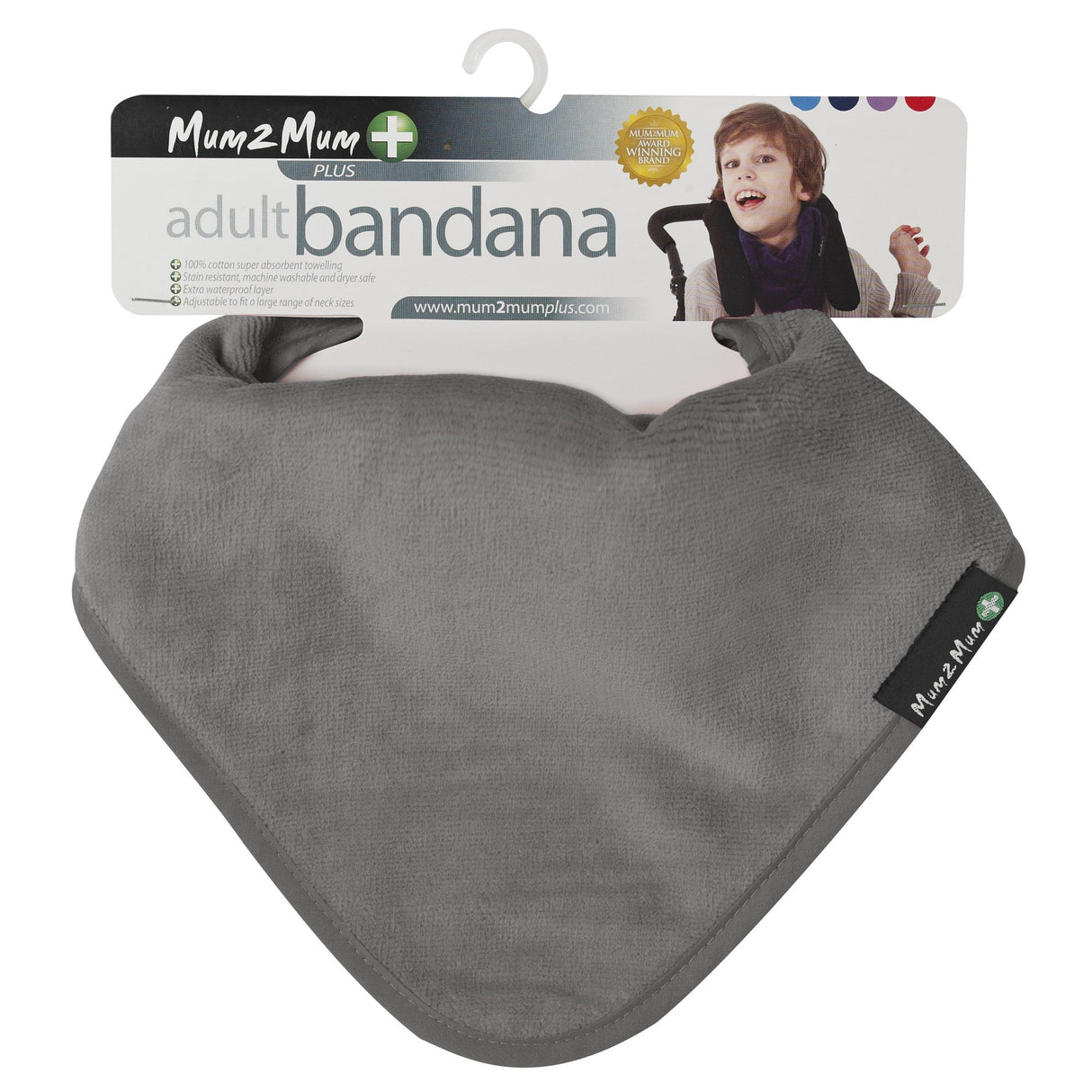 Mum 2 Mum PLUS Adult Disability Bib - Mushroom Grey/Brown