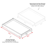 Obaby Grace Cot Bed, Cot Top Changer + Fibre Mattress - White