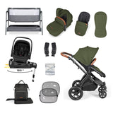 Ickle Bubba Stomp Luxe 14 Piece Nimbus 180° Spin Travel & Home Bundle - Black/Woodland/Tan