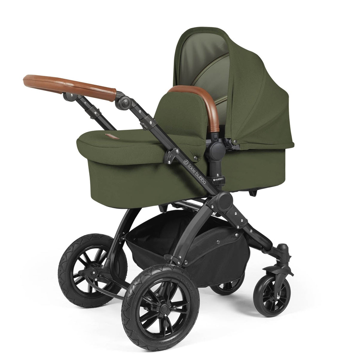 Ickle Bubba Stomp Luxe 14 Piece Nimbus 180° Spin Travel & Home Bundle - Black/Woodland/Tan