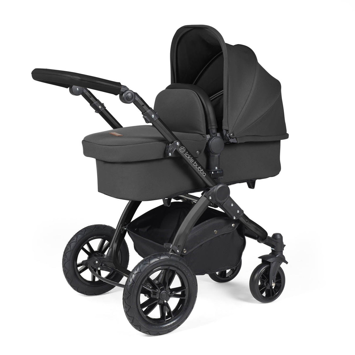 Ickle Bubba Stomp Luxe 14 Piece Nimbus 180° Spin Travel & Home Bundle - Black/Charcoal Grey/Black