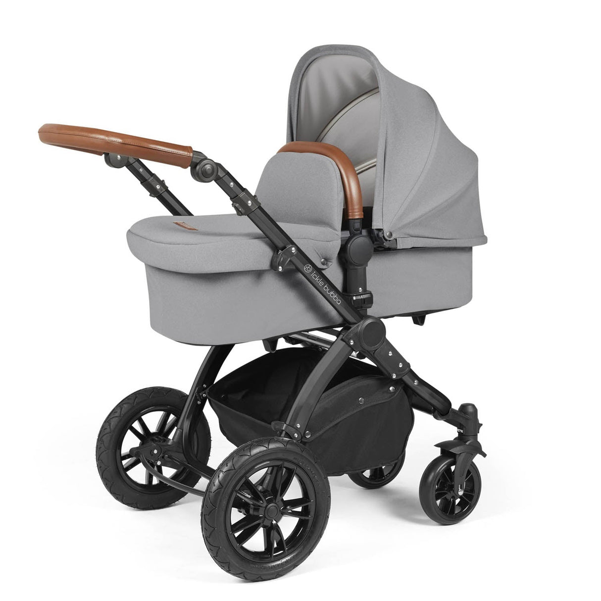 Ickle Bubba Stomp Luxe 14 Piece Nimbus 180° Spin Travel & Home Bundle - Black/Pearl Grey/Tan