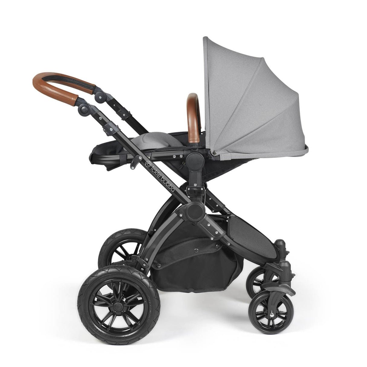 Ickle Bubba Stomp Luxe 14 Piece Nimbus 180° Spin Travel & Home Bundle - Black/Pearl Grey/Tan