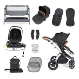 Ickle Bubba Stomp Luxe 14 Piece Nimbus 180° Spin Travel & Home Bundle - Silver/Midnight/Tan