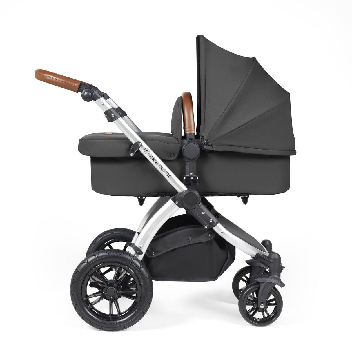 Ickle Bubba Stomp Luxe 14 Piece Nimbus 180° Spin Travel & Home Bundle - Silver/Charcoal Grey/Tan
