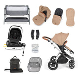 Ickle Bubba Stomp Luxe 14 Piece Nimbus 180° Spin Travel & Home Bundle - Silver/Desert/Tan