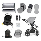 Ickle Bubba Stomp Luxe 14 Piece Nimbus 180° Spin Travel & Home Bundle - Silver/Pearl Grey/Black