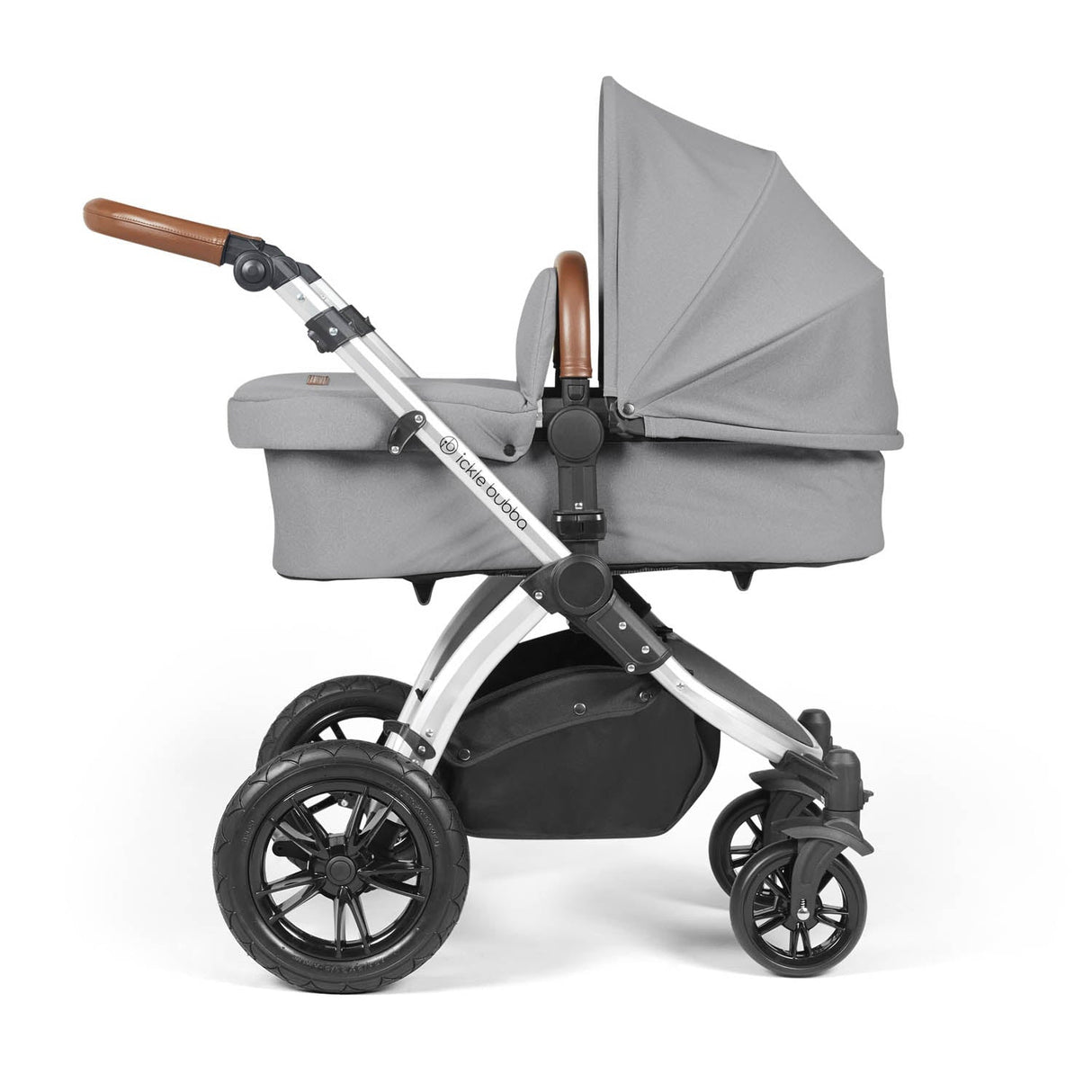 Ickle Bubba Stomp Luxe 14 Piece Nimbus 180° Spin Travel & Home Bundle - Silver/Pearl Grey/Tan