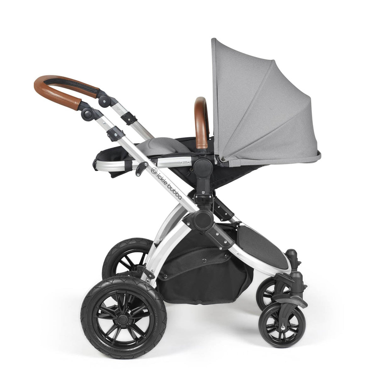 Ickle Bubba Stomp Luxe 14 Piece Nimbus 180° Spin Travel & Home Bundle - Silver/Pearl Grey/Tan