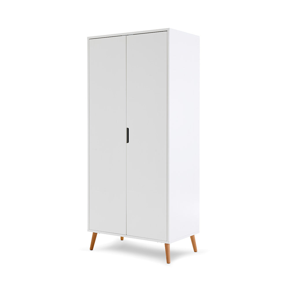 Obaby Maya Double Wardrobe - White With Natural