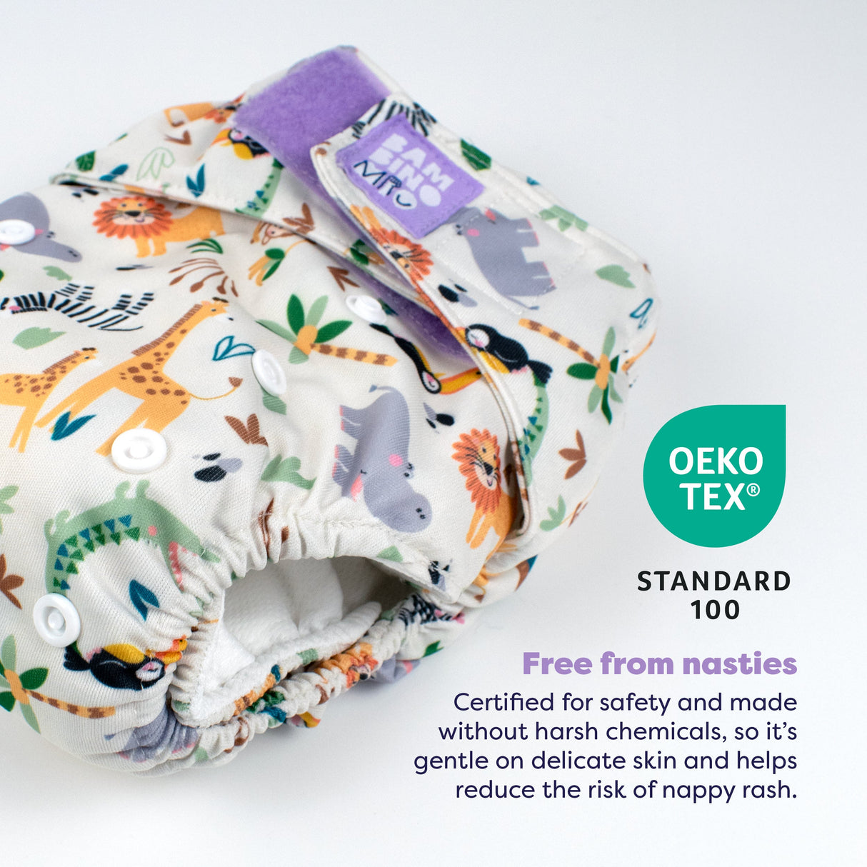 The Essentials Reusable Nappy Bundle in Wild Life + Pastels